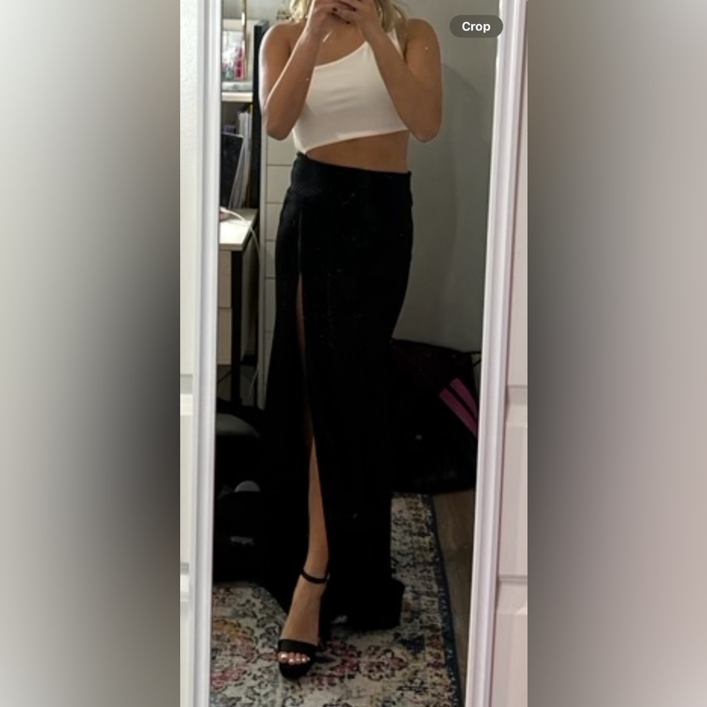 Forever 21 Black Slit Maxi Dress